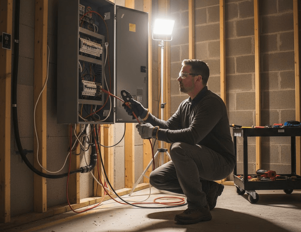 Local Answer electrician installing electrical panel